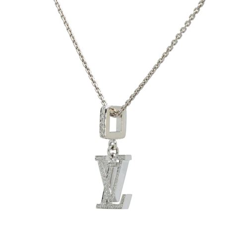 lv necklace silver|louis vuitton necklace with diamond.